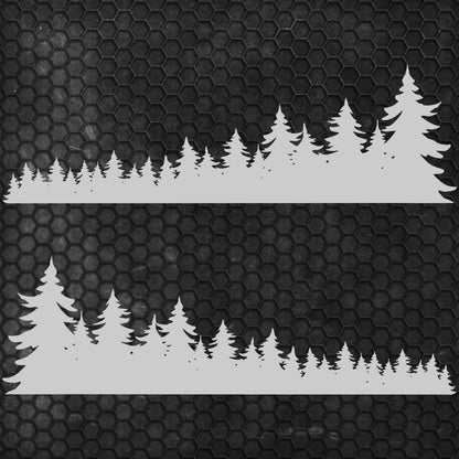 Set Forest Full of Trees Landscape Graphics Both Sides Stripes Decals. Nature Forest Car Camper Van Trailer Camping Offroad adhesive wrap