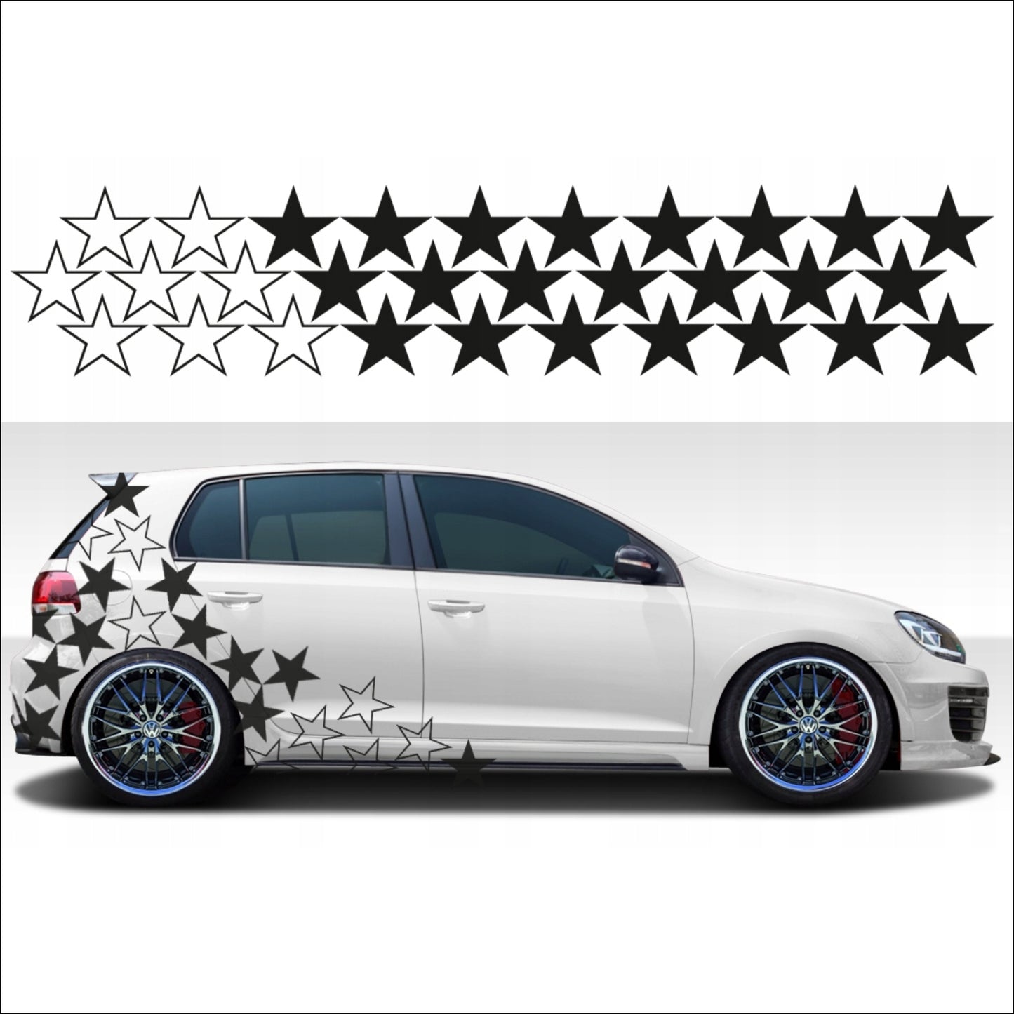 Kit 60 Pcs Sticker Stars on your car or any vehicle | Stickers for Auto Theme Stars 60 pieces Car Van Offroad Vehicle Adhesive graphic decal