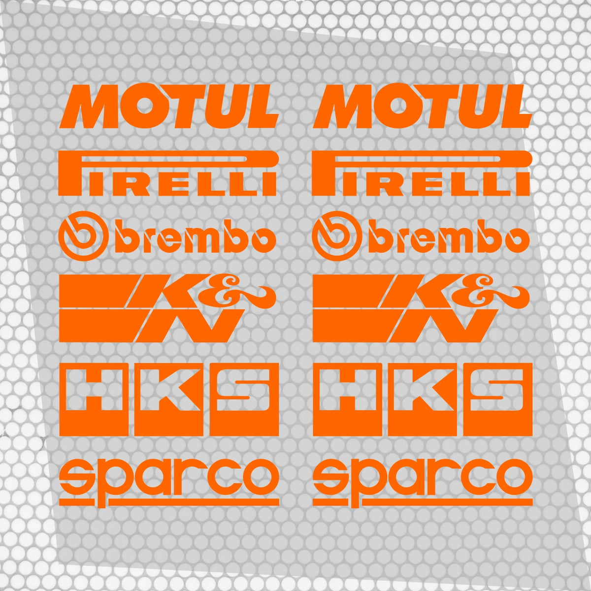 Set Both Sides Cut Emblem Graphics Sponsor Stickers Racing Brand Decal