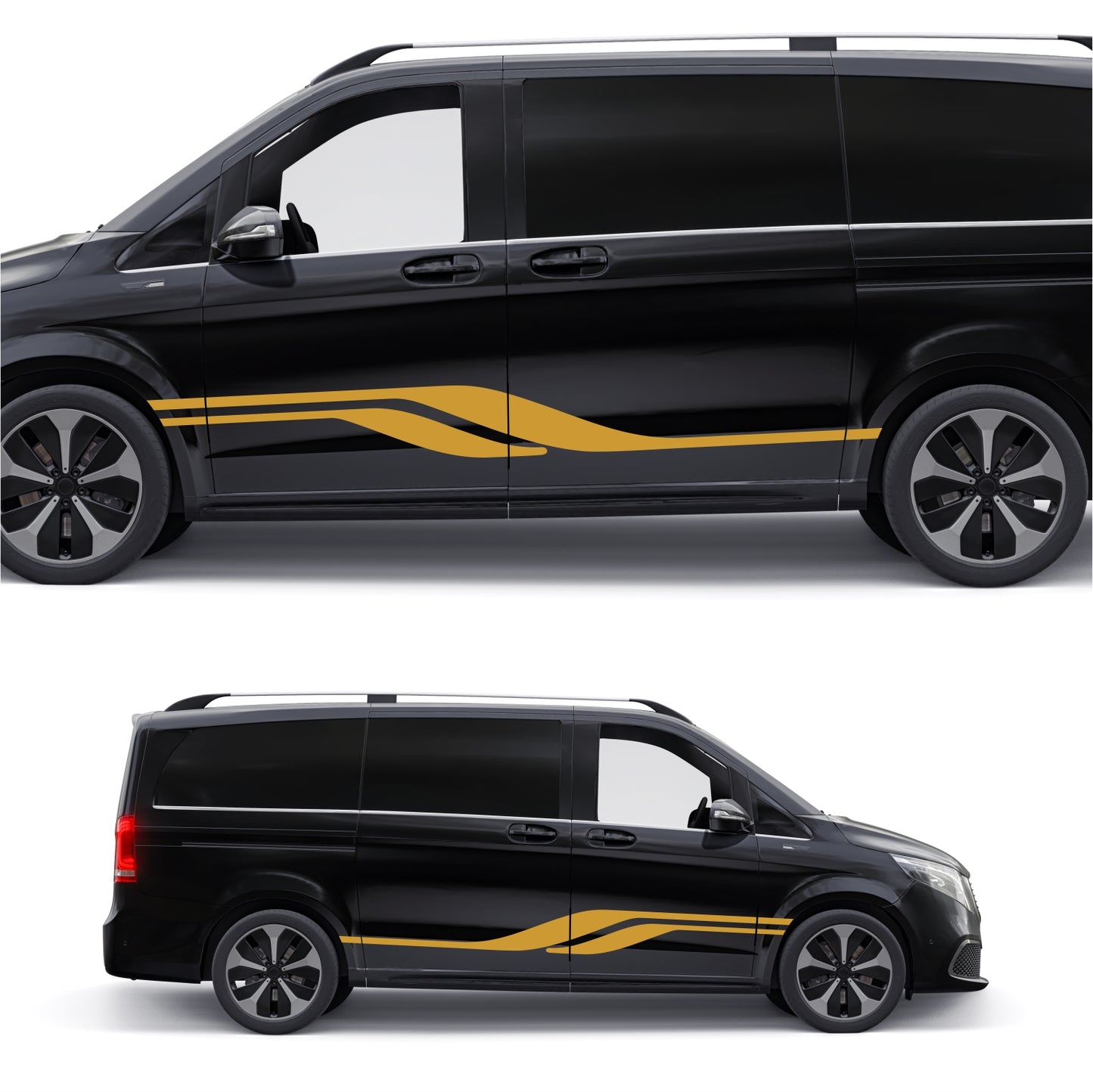 Set 2 Pcs Vehicle Stripes Auto Graphics RV Trailer Car Truck Boat Accent Stripe Both Sides Decals | Camper Van Stripes Sides Decor adhesives