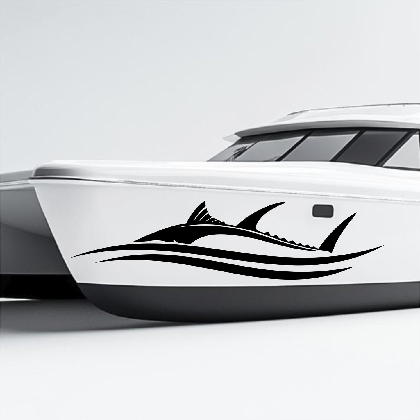 Set 2 Pcs Side Boat Stripe Fish in Wave Sticker Boat Body Decal Cruise | Ocean Mural Vinyl Covers Adhesives Styling fishing Boats Decoration