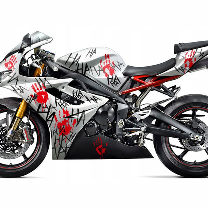 Set 2 Pcs JDM Scary Ahahah with Bloody Hands Sticker Motorbike