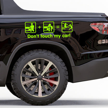 Set 2 Pcs Dont Touch My Car! Funny Vinyl Sticker Decals Both Sides Rear or Front Stickers decor Car Cover Sticker DIY Auto | Funny Graphics