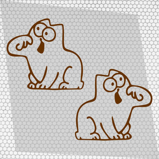 Set 2 Pcs Hungry Cat Simon Sticker car Vinyl Decals