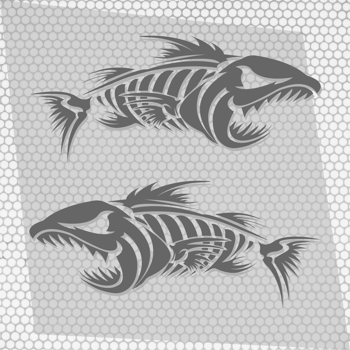 Set 2 Pcs Boat Furious Scary Fish Stickers Boat Body Decal Cruise