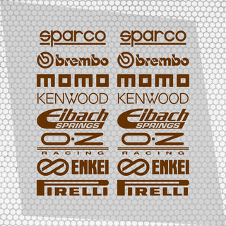 Set Cut Emblem Graphic Sponsor Stickes Racing Brand Decals