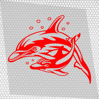 Set Sticker Caravan Family of Dolphins Graphic Decals | Camper Van Caravan Car Decor wrap Sea Animals Decals Kit | Motorhome Rear Adhesives