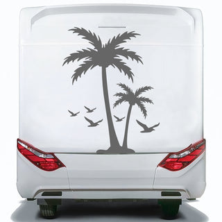 Set Caravan Palm Trees and Seagulls Birds Graphics Decals