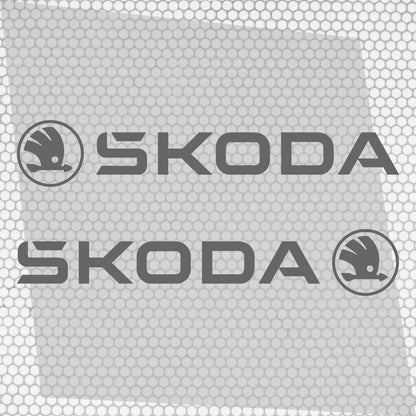 Set 2 Pcs Skoda Logo Decal Sticker Sport Racing Stripes Emblem Graphic | Skoda Cut Emblem logo Vehicle Sticker, Vinyl Car Decal Both Sides