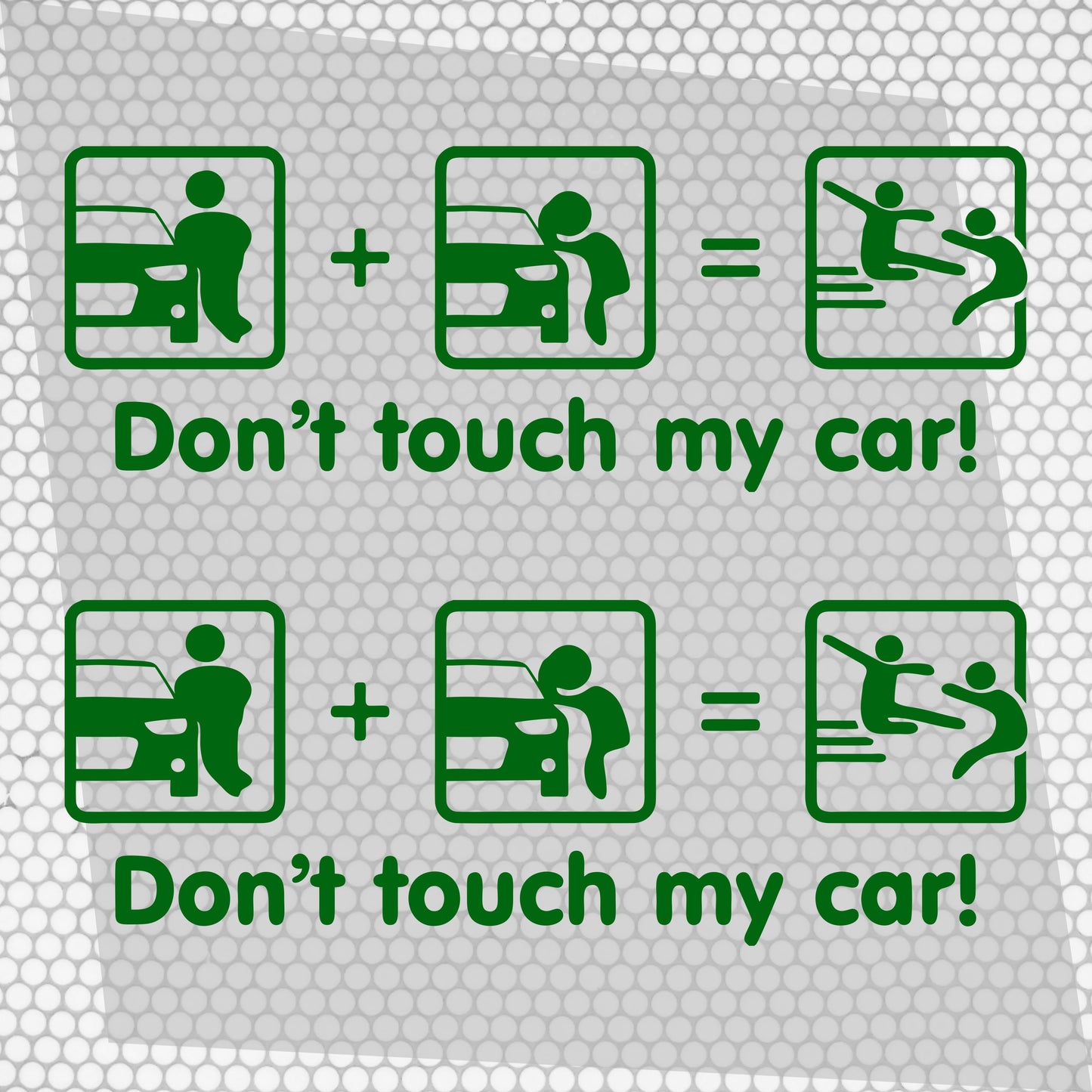 Set 2 Pcs Dont Touch My Car! Funny Vinyl Sticker Decals Both Sides Rear or Front Stickers decor Car Cover Sticker DIY Auto | Funny Graphics