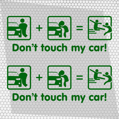 Set 2 Pcs Dont Touch My Car! Funny Vinyl Sticker Decals Both Sides Rear or Front Stickers decor Car Cover Sticker DIY Auto | Funny Graphics