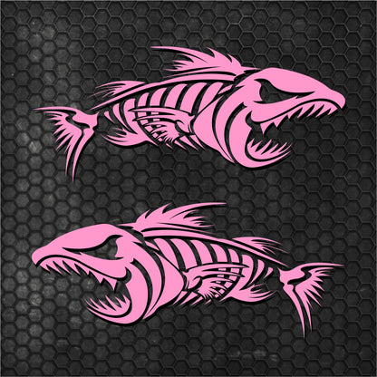 Set 2 Pcs Boat Furious Scary Fish Stickers Boat Body Decal Cruise