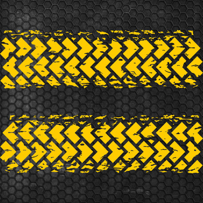 Kit 2 Pcs Factory Crafts Tire Tracks Graphics Both Sides Decal Wrap | For All Offroad 4x4, Car, Van Motorsport Decals | Crafts Tire Stickers