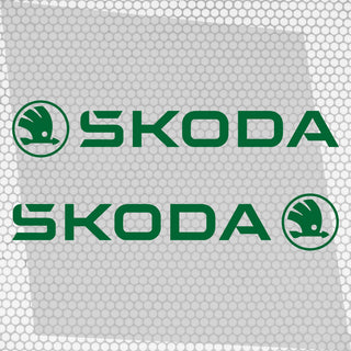 Set 2 Pcs Skoda Logo Decal Sticker Sport Racing Stripes Emblem Graphic