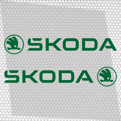 Set 2 Pcs Skoda Logo Decal Sticker Sport Racing Stripes Emblem Graphic | Skoda Cut Emblem logo Vehicle Sticker, Vinyl Car Decal Both Sides