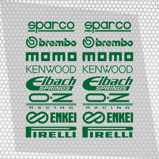 Set Cut Emblem Graphic Sponsor Stickes Racing Brand Decals