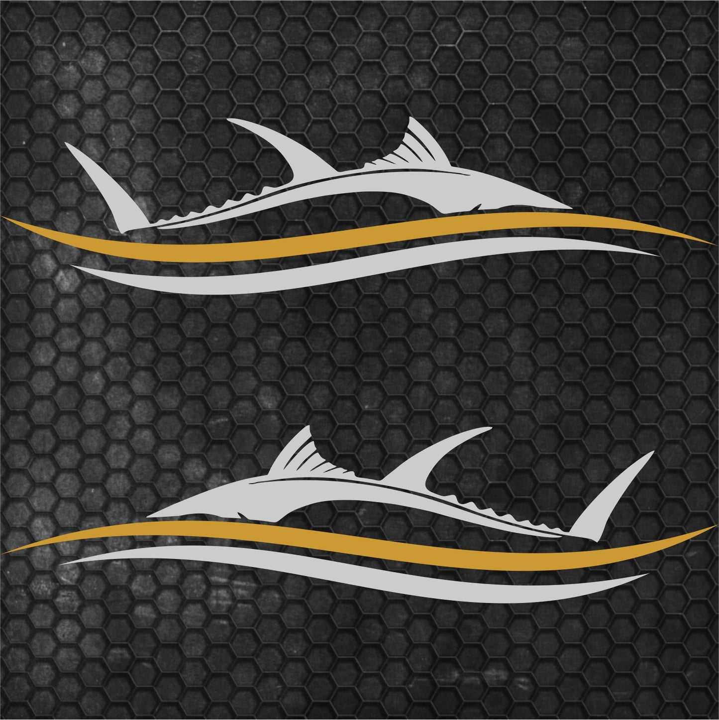 Set 2 Pcs Side Boat Stripe Fish in Wave Sticker Boat Body Decal Cruise | Ocean Mural Vinyl Covers Adhesives Styling fishing Boats Decoration
