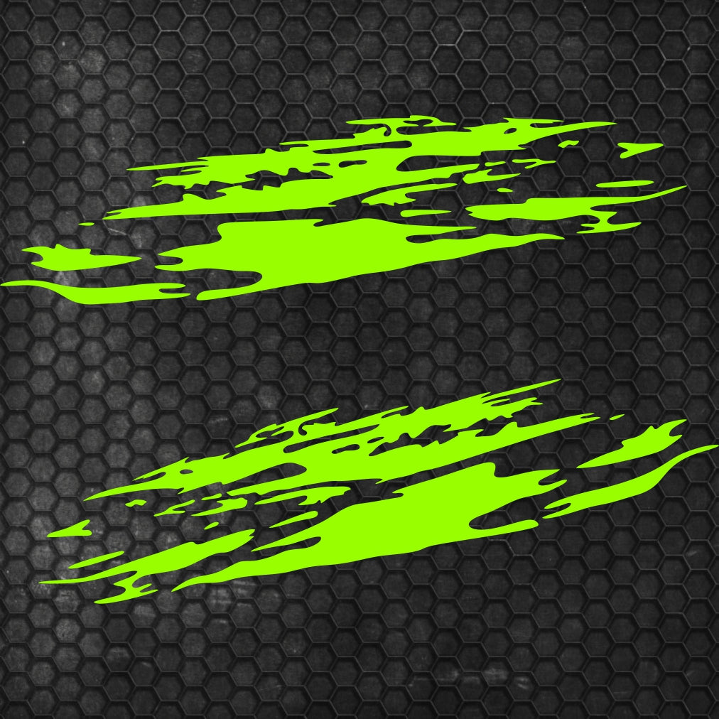 Set 2 Pcs Jerked Grounge Theme Decals Auto Sticker Graphics Both Sides Sports Splash Pattern Accessories Wrap Vinyl Decals | Auto Graphics