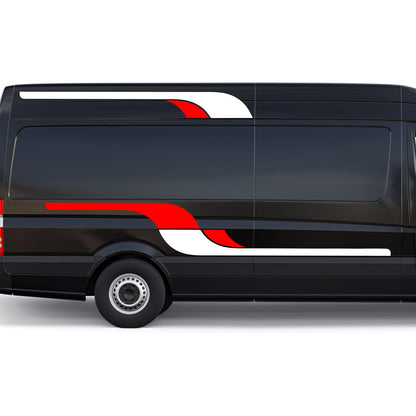 Set 4 Pcs Vehicle Stripes Graphics Car Van RV Trailer Truck Boat Accent Stripe Both Sides Decals | Camper Van Stripes vinyl Decor adhesives