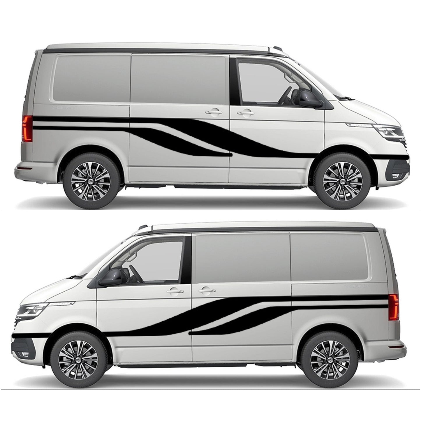 Set 2 Pcs Vehicle Stripes Auto Graphics RV Trailer Car Truck Boat Accent Stripe Both Sides Decals | Camper Van Stripes Sides Decor adhesives
