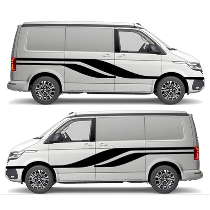 Set 2 Pcs Vehicle Stripes Auto Graphics RV Trailer Car Truck Boat Accent Stripe Both Sides Decals | Camper Van Stripes Sides Decor adhesives