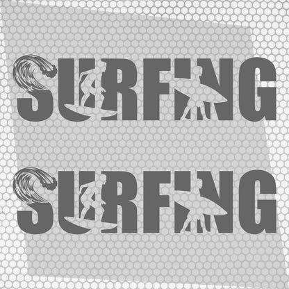 Set Car Van Surf Adventure Edition Graphics Both Sides Summer Sport Decals. Sea Waves Van adhesives, Color Stripes Adhesives Campervan Truck