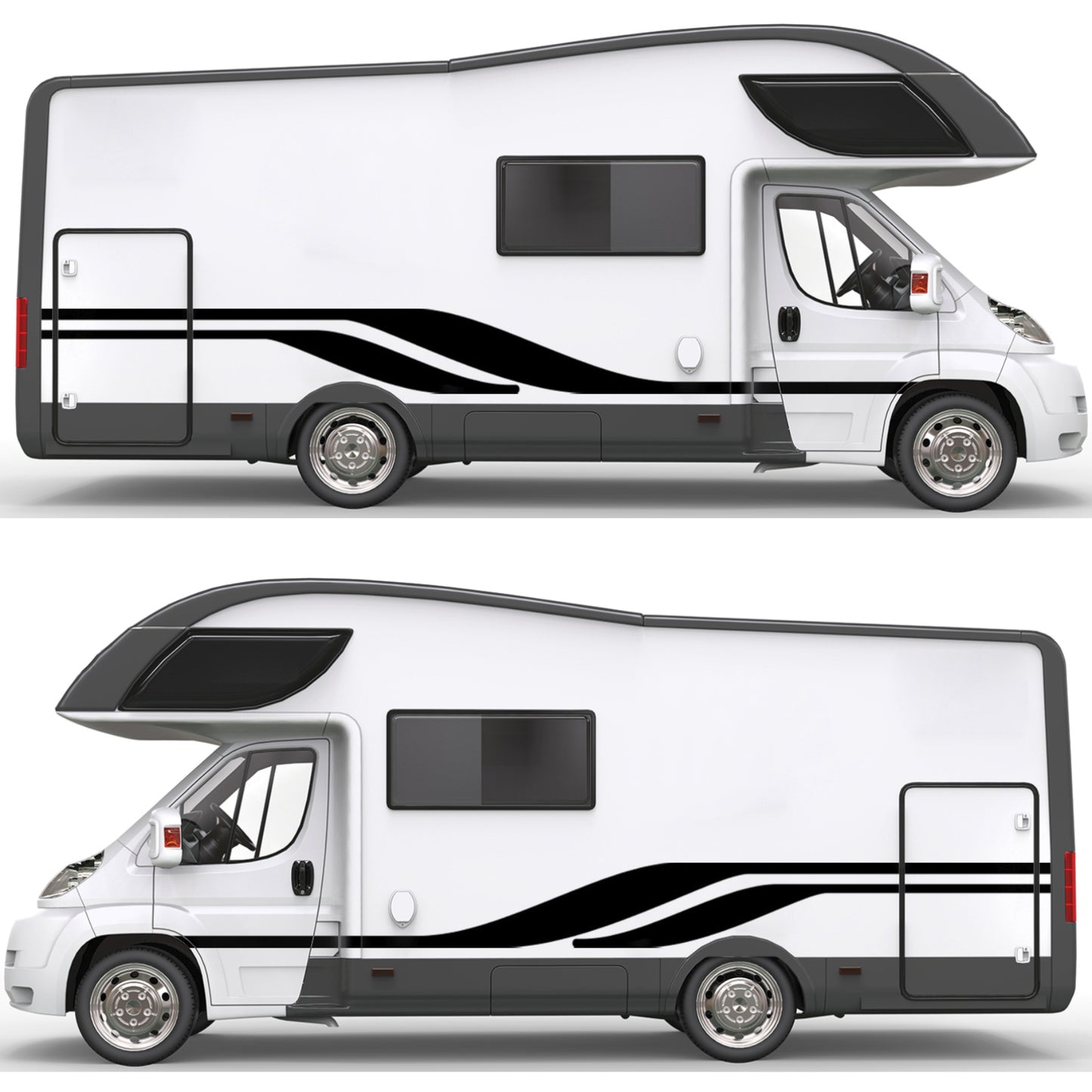 Set 2 Pcs Vehicle Stripes Auto Graphics RV Trailer Car Truck Boat Accent Stripe Both Sides Decals | Camper Van Stripes Sides Decor adhesives