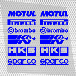 Set Both Sides Cut Emblem Graphics Sponsor Stickers Racing Brand Decal