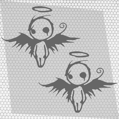 2 Pcs Sad Emo Angel Decal Sticker | Scary Angel Graphic Decal for Window, Vinyl Car Truck Van | Funny Stickers decor Angel Cover Adhesive wrap