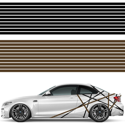 Set 20 Pcs Thin Stripes camouflage Car Decor Graphics. Both Sides Multicolor Stripe Decal Graphics Car, Van Offroad Decor Vehicle Decals