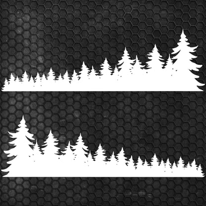 Set Forest Full of Trees Landscape Graphics Both Sides Stripes Decals. Nature Forest Car Camper Van Trailer Camping Offroad adhesive wrap
