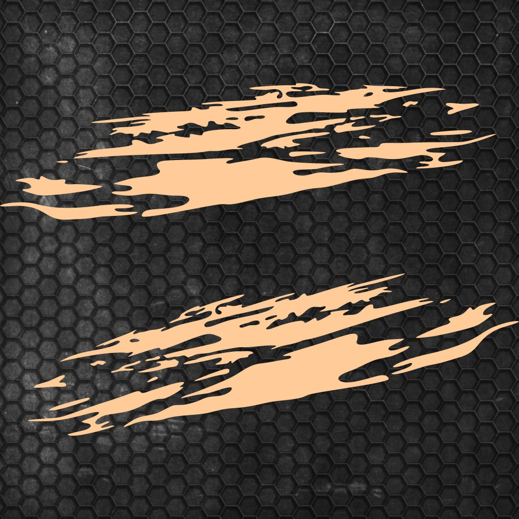 Set 2 Pcs Jerked Grounge Theme Decals Auto Sticker Graphics Both Sides Sports Splash Pattern Accessories Wrap Vinyl Decals | Auto Graphics