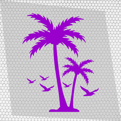 Set Caravan Palm Trees and Seagulls Birds Graphics Decals | Summer theme Camper Van Caravan Car Vehicle Decor Kit | Motorhome Adhesive Vinyl