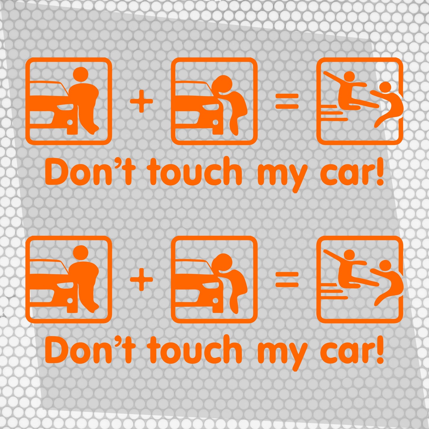 Set 2 Pcs Dont Touch My Car! Funny Vinyl Sticker Decals Both Sides Rear or Front Stickers decor Car Cover Sticker DIY Auto | Funny Graphics