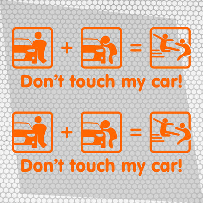 Set 2 Pcs Dont Touch My Car! Funny Vinyl Sticker Decals Both Sides Rear or Front Stickers decor Car Cover Sticker DIY Auto | Funny Graphics