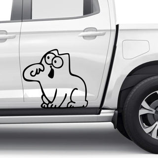 Set 2 Pcs Hungry Cat Simon Sticker car Vinyl Decals