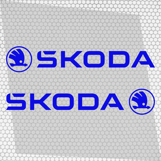 Set 2 Pcs Skoda Logo Decal Sticker Sport Racing Stripes Emblem Graphic