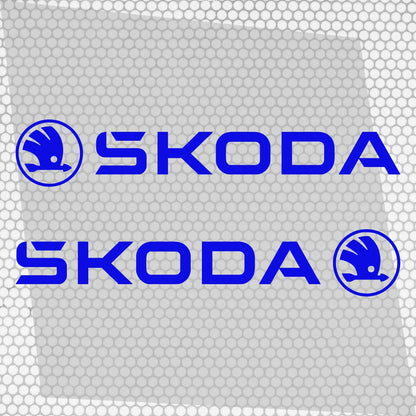 Set 2 Pcs Skoda Logo Decal Sticker Sport Racing Stripes Emblem Graphic | Skoda Cut Emblem logo Vehicle Sticker, Vinyl Car Decal Both Sides