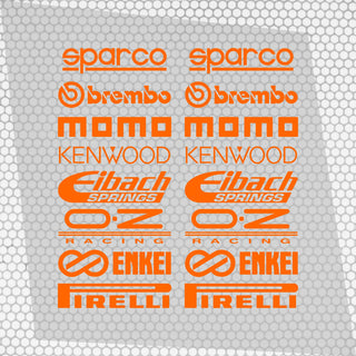 Set Cut Emblem Graphic Sponsor Stickes Racing Brand Decals