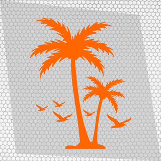 Set Caravan Palm Trees and Seagulls Birds Graphics Decals