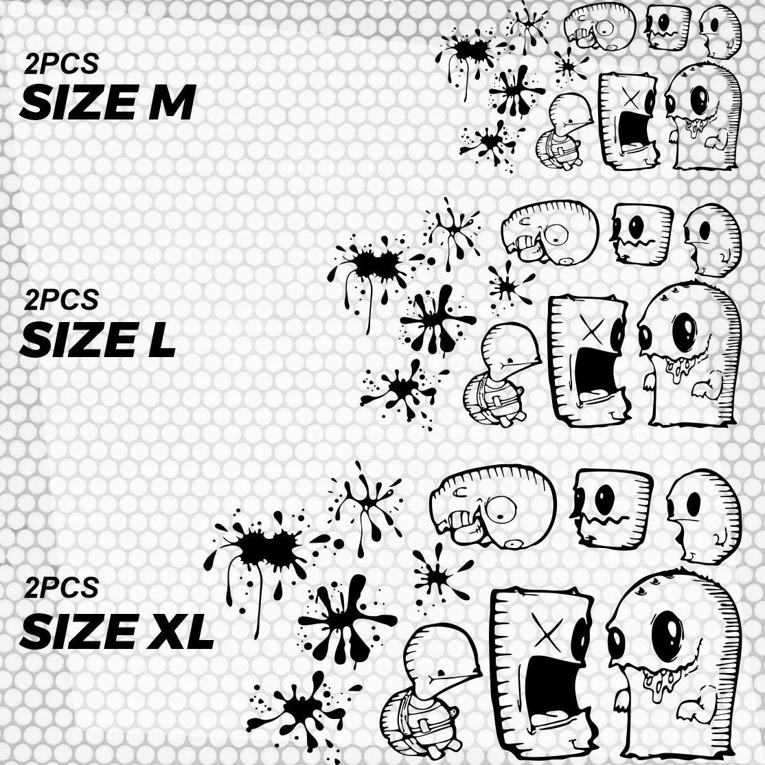 Set 2 Pcs Car Stickers Motive Monsters Blood JDM Decals | Sticker Graphics Both Sides Scary Pattern Wrap Vinyl Decals | Funny Graphics vinyl