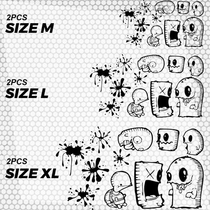Set 2 Pcs Car Stickers Motive Monsters Blood JDM Decals | Sticker Graphics Both Sides Scary Pattern Wrap Vinyl Decals | Funny Graphics vinyl