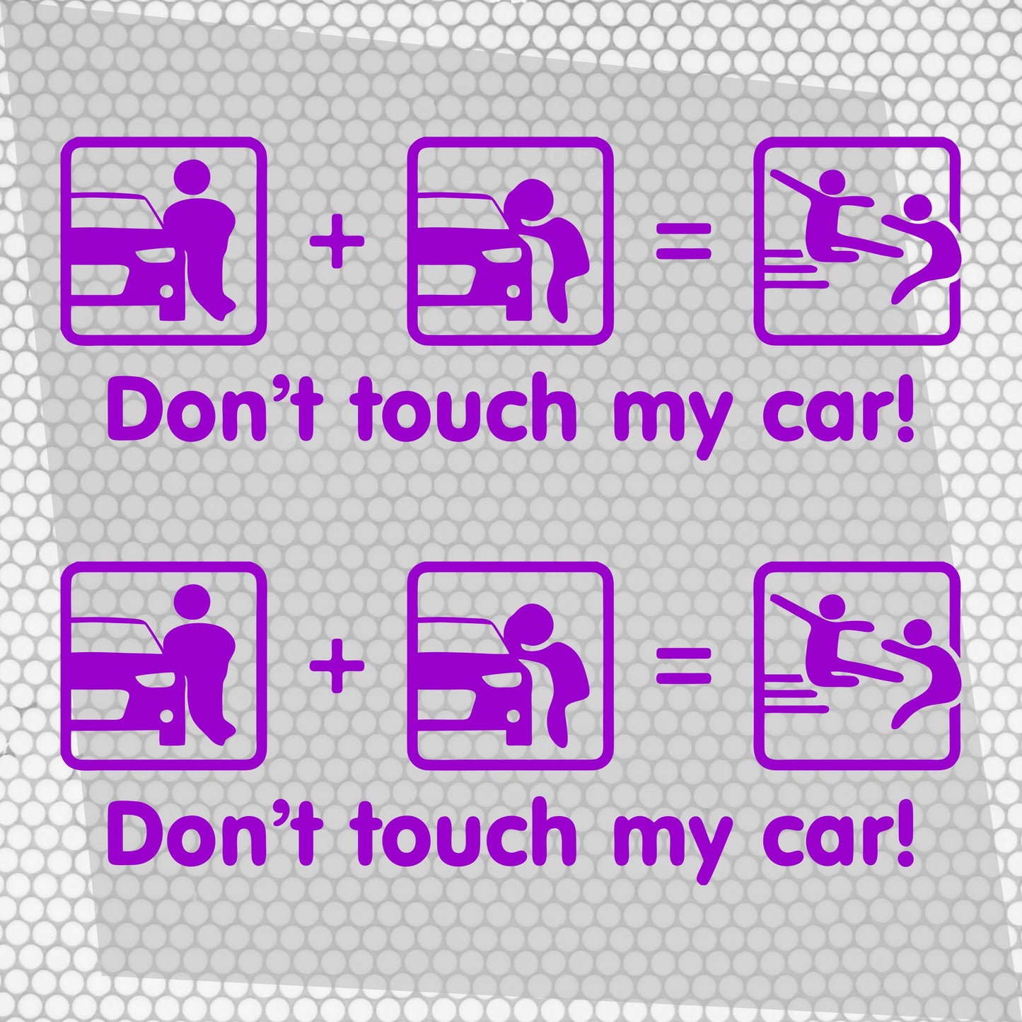 Set 2 Pcs Dont Touch My Car! Funny Vinyl Sticker Decals Both Sides Rear or Front Stickers decor Car Cover Sticker DIY Auto | Funny Graphics