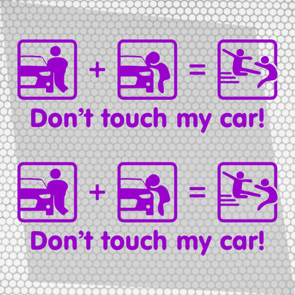 Set 2 Pcs Dont Touch My Car! Funny Vinyl Sticker Decals Both Sides Rear or Front Stickers decor Car Cover Sticker DIY Auto | Funny Graphics