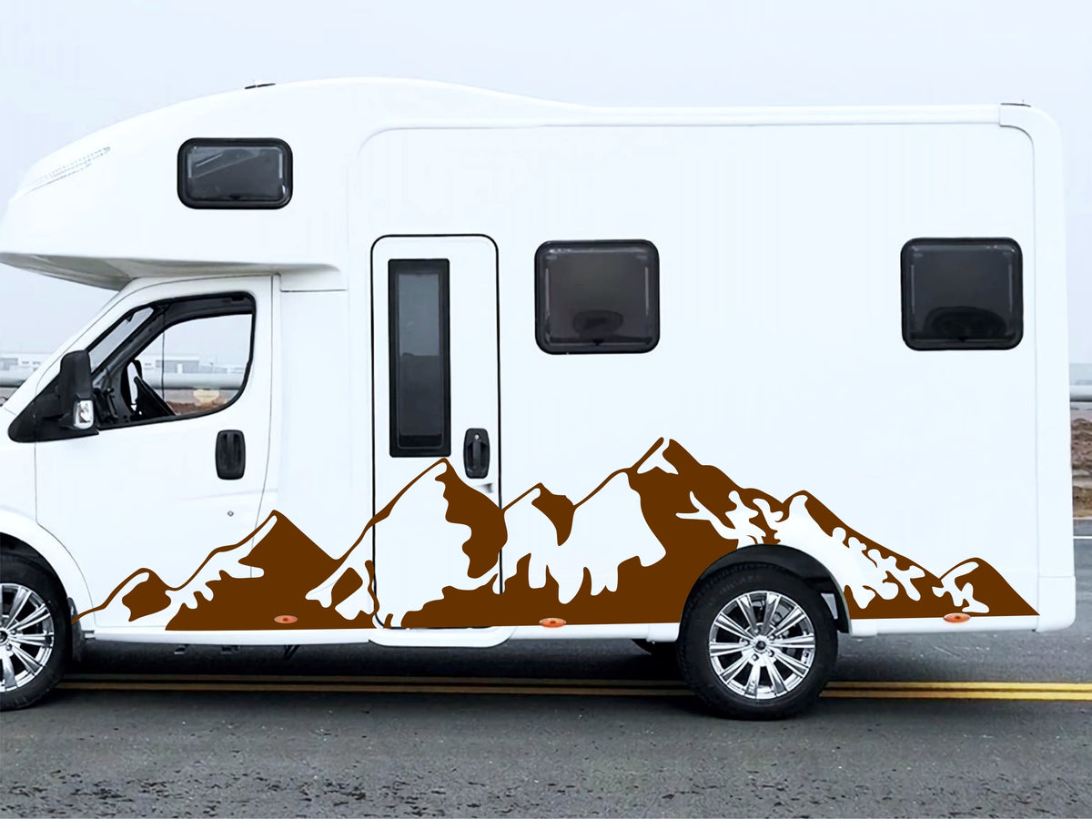 2 Pcs Nature Big Montains Graphics Decal Both Sidesfor any Vehicle Vinyl Stripes RV Car Truck Camper Van Boat Trailer Side Offroad Sticker