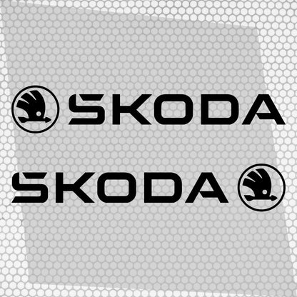 Set 2 Pcs Skoda Logo Decal Sticker Sport Racing Stripes Emblem Graphic | Skoda Cut Emblem logo Vehicle Sticker, Vinyl Car Decal Both Sides