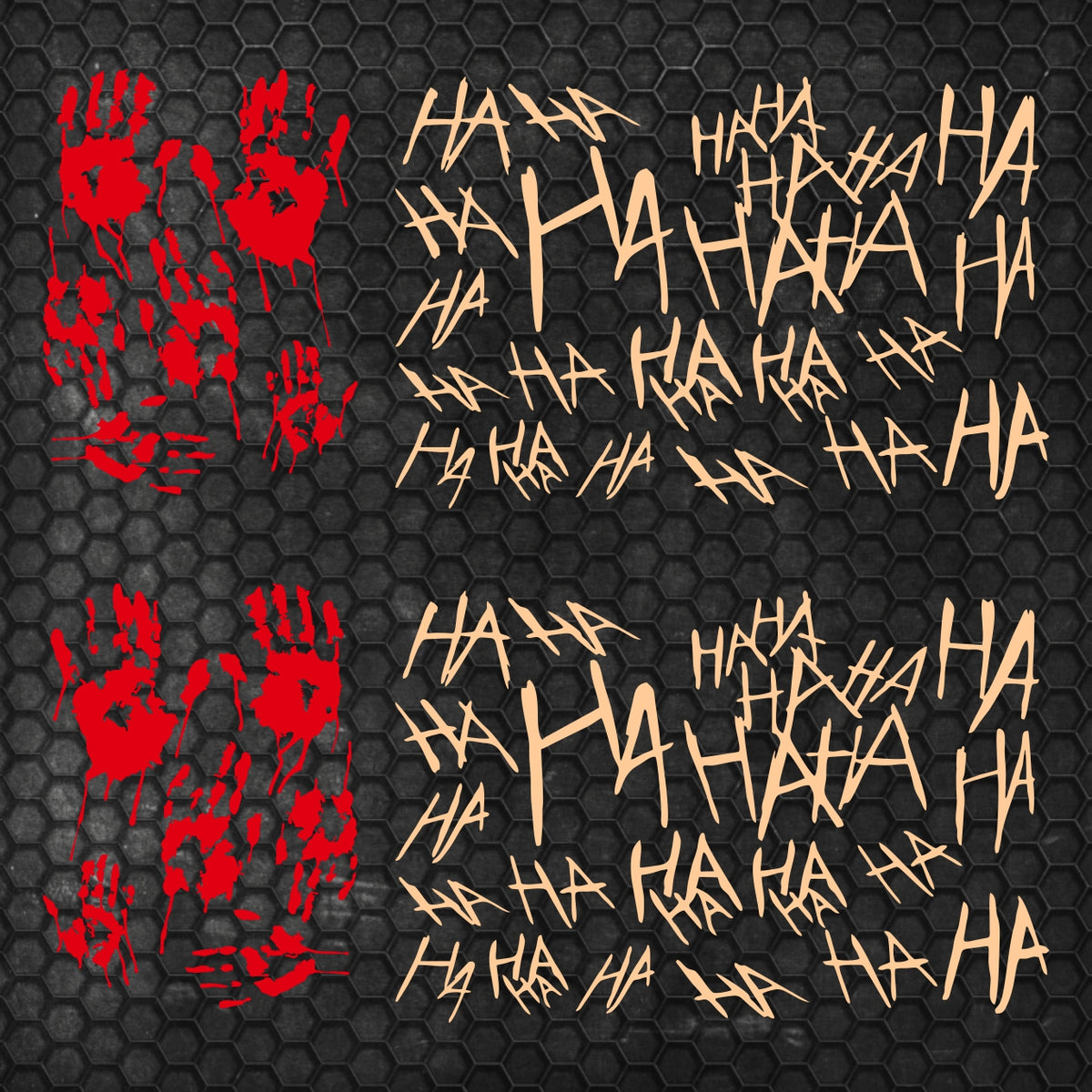 Set 2 Pcs JDM Scary Ahahah with Bloody Hands Sticker Motorbike