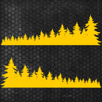 Set Forest Full of Trees Landscape Graphics Both Sides Stripes Decals. Nature Forest Car Camper Van Trailer Camping Offroad adhesive wrap