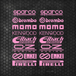 Set Cut Emblem Graphic Sponsor Stickes Racing Brand Decals