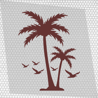 Set Caravan Palm Trees and Seagulls Birds Graphics Decals